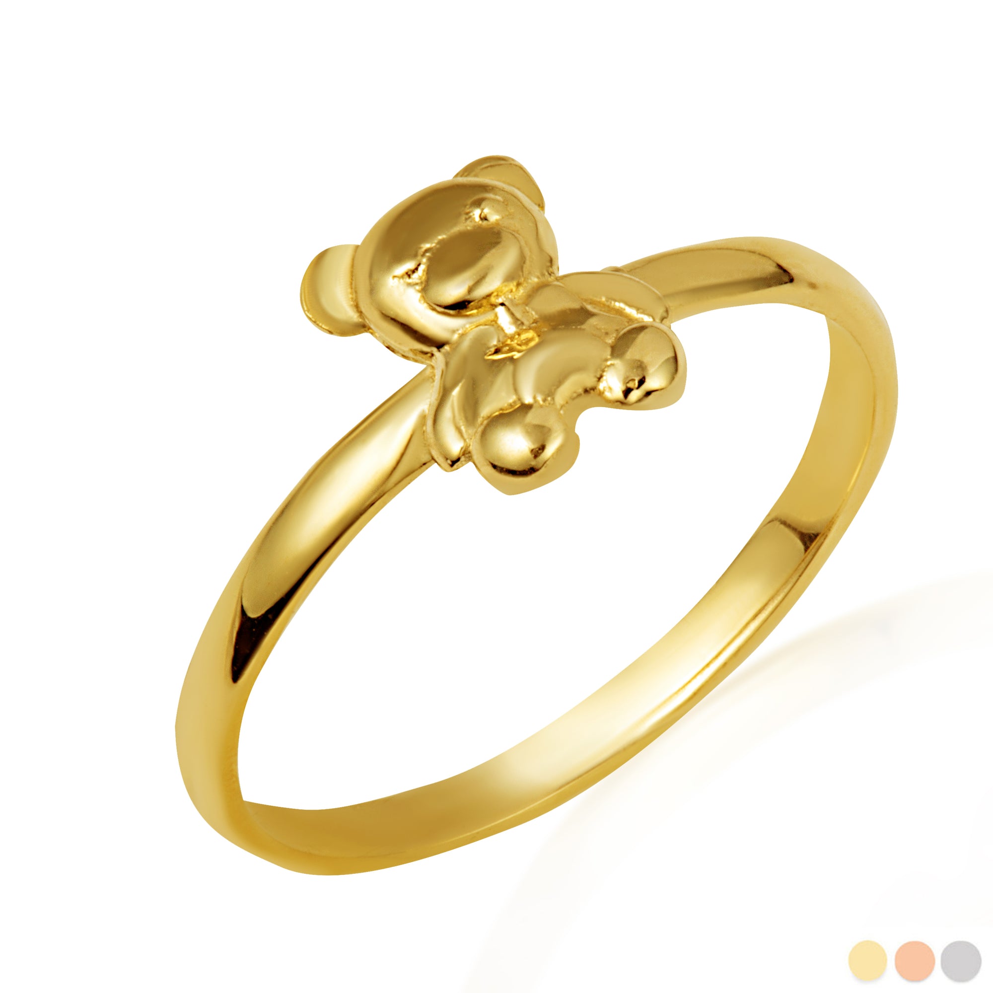 Gold Teddy Bear Toy Ring