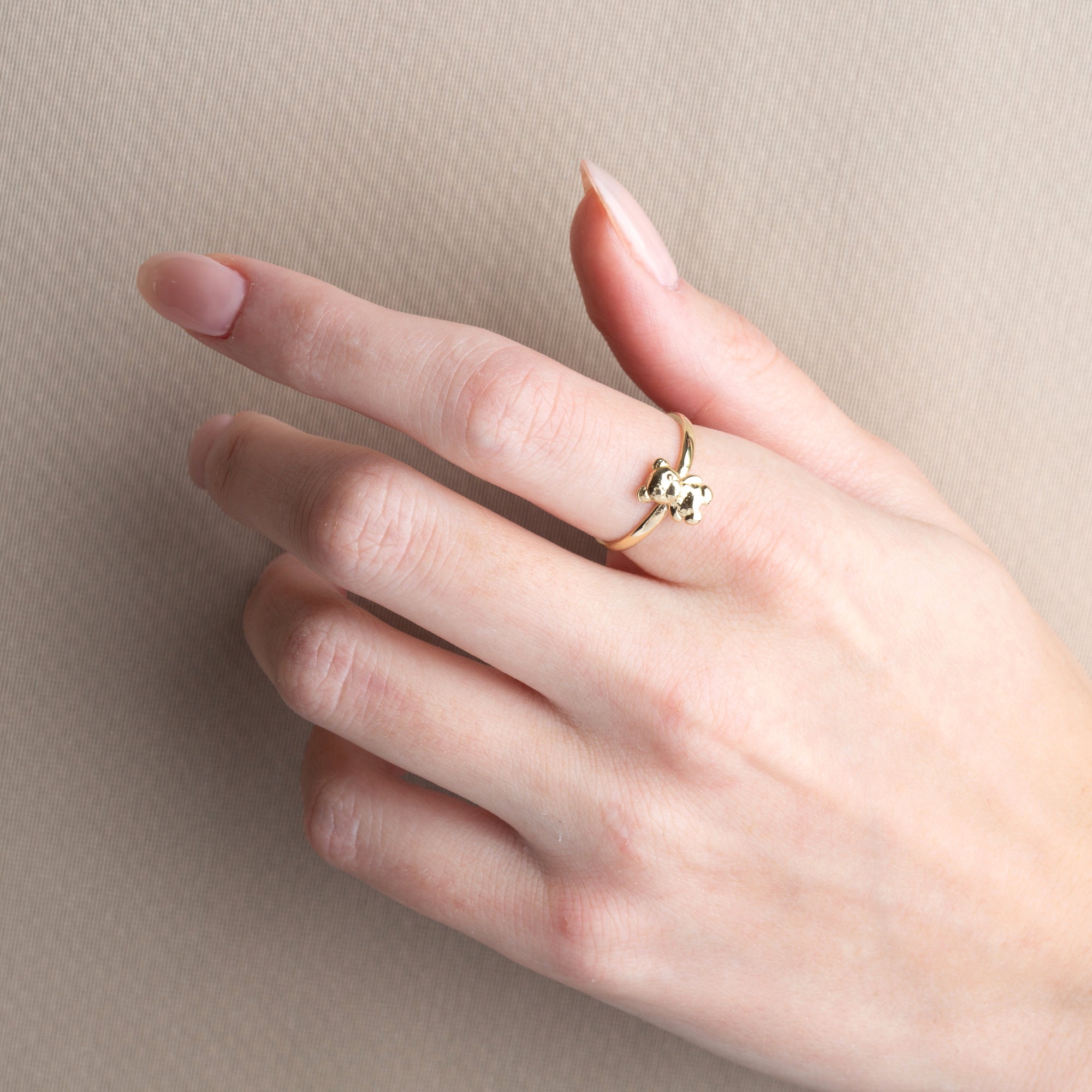 Gold Teddy Bear Toy Ring, view 2