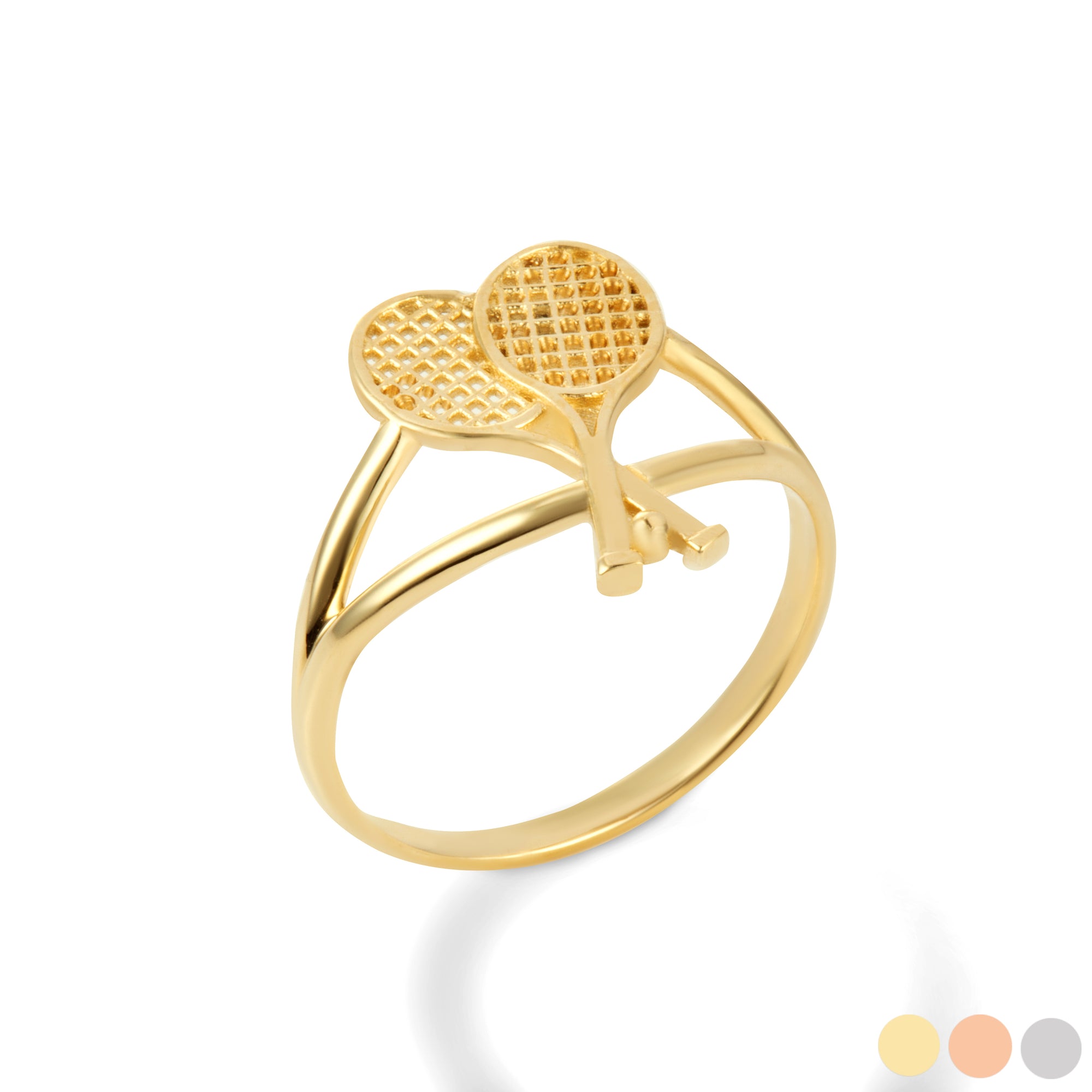 Gold Tennis Rackets Sports Ring