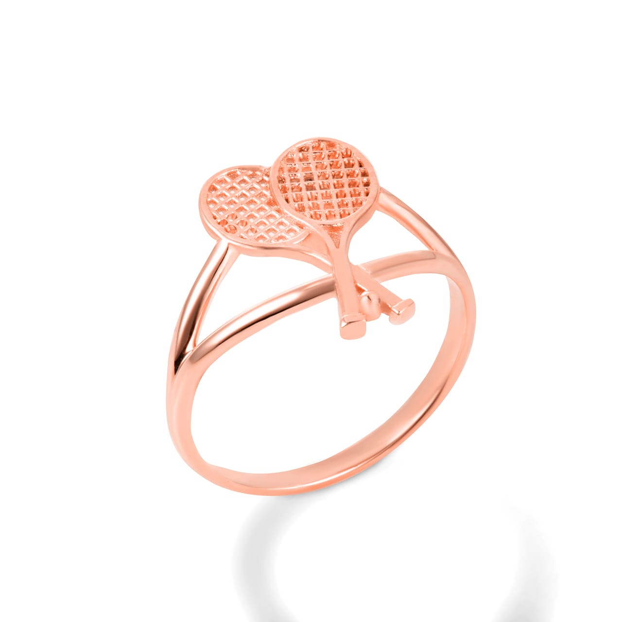 Gold Tennis Rackets Sports Ring, view 5