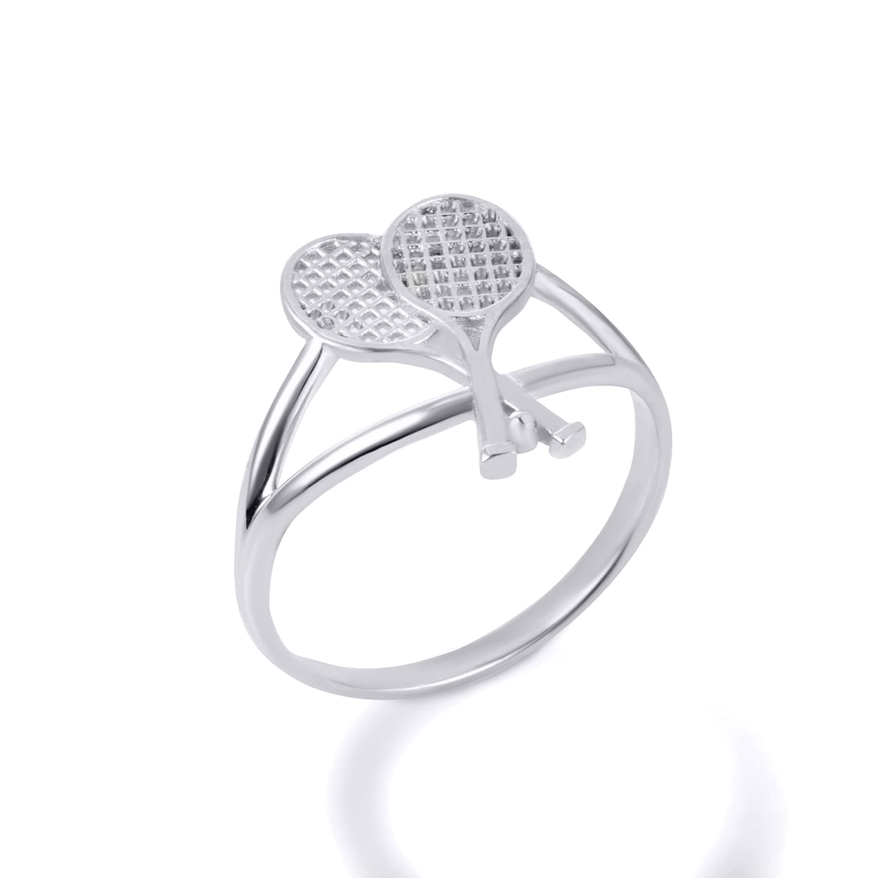 Gold Tennis Rackets Sports Ring, view 6