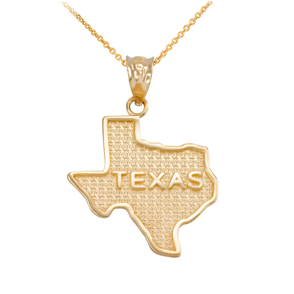 Gold Texas State Map Pendant