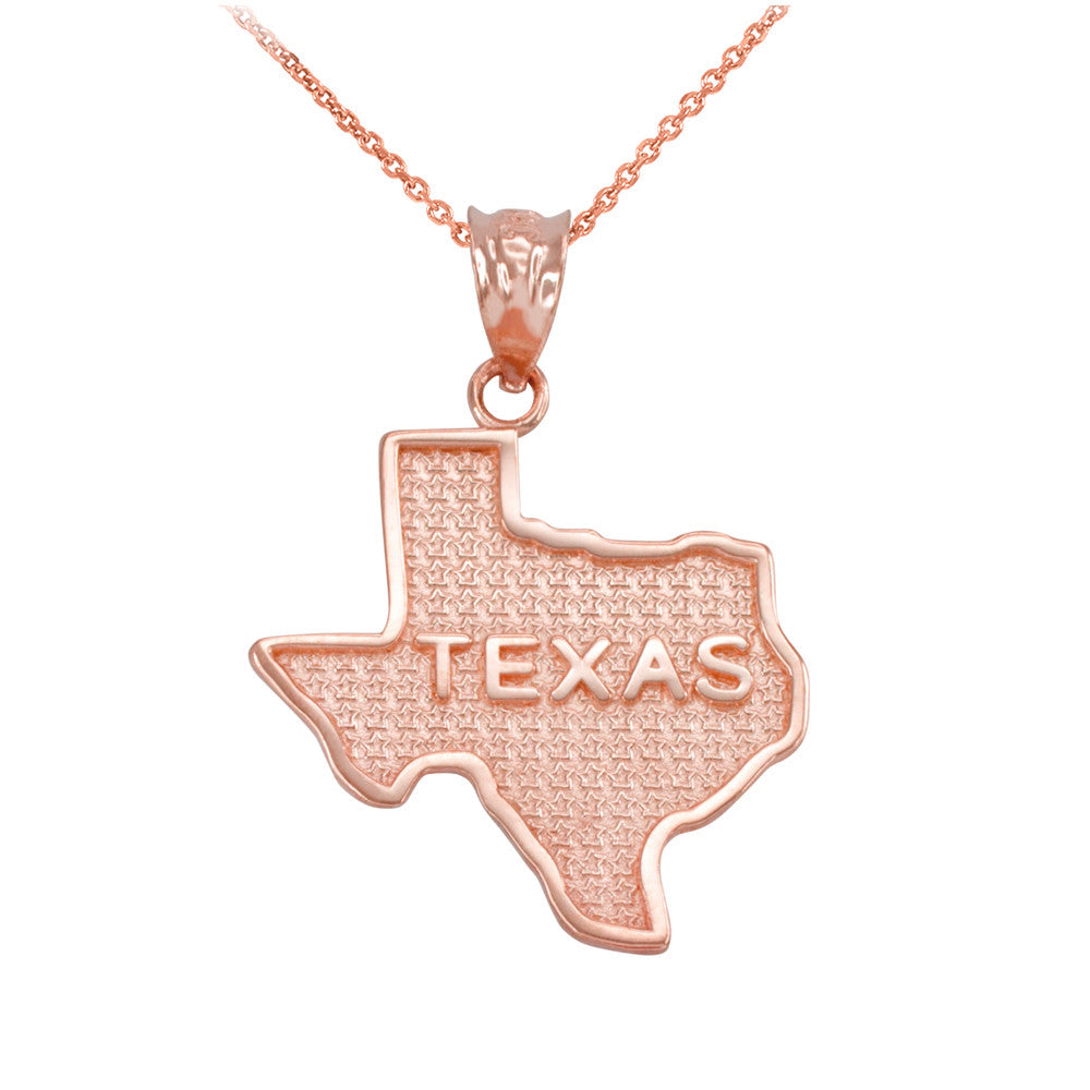 Gold Texas State Map Pendant, view 2