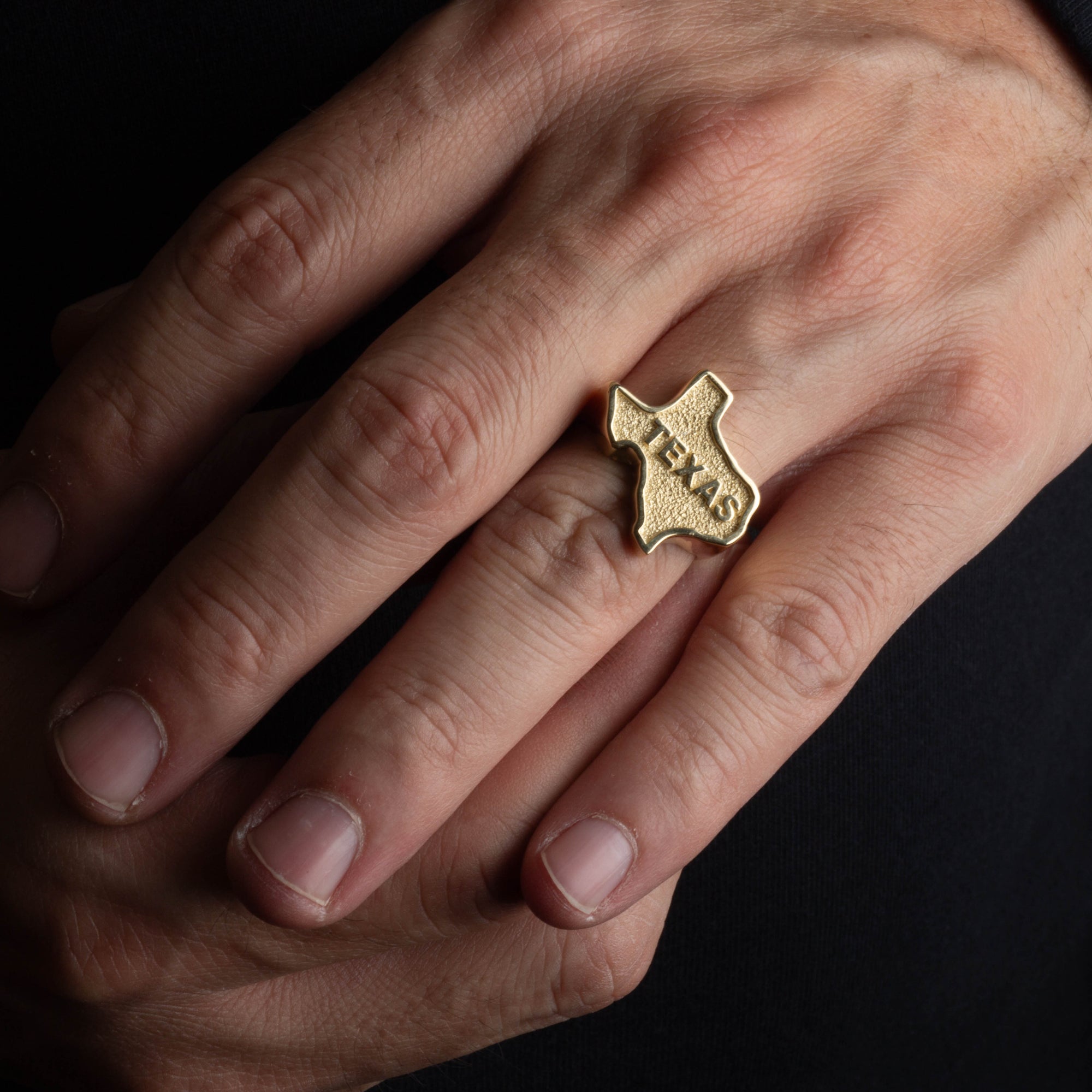 Gold Texas State Map Ring, view 2