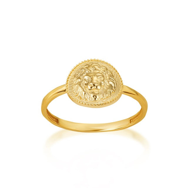 Gold Textured Lion Milgrain Statement Ring, view 5