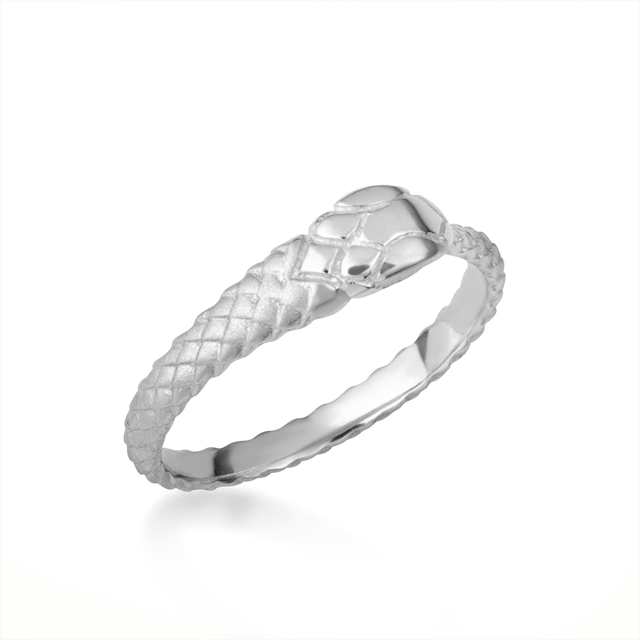 Gold Textured Ouroboros Serpent Snake Ring, view 3