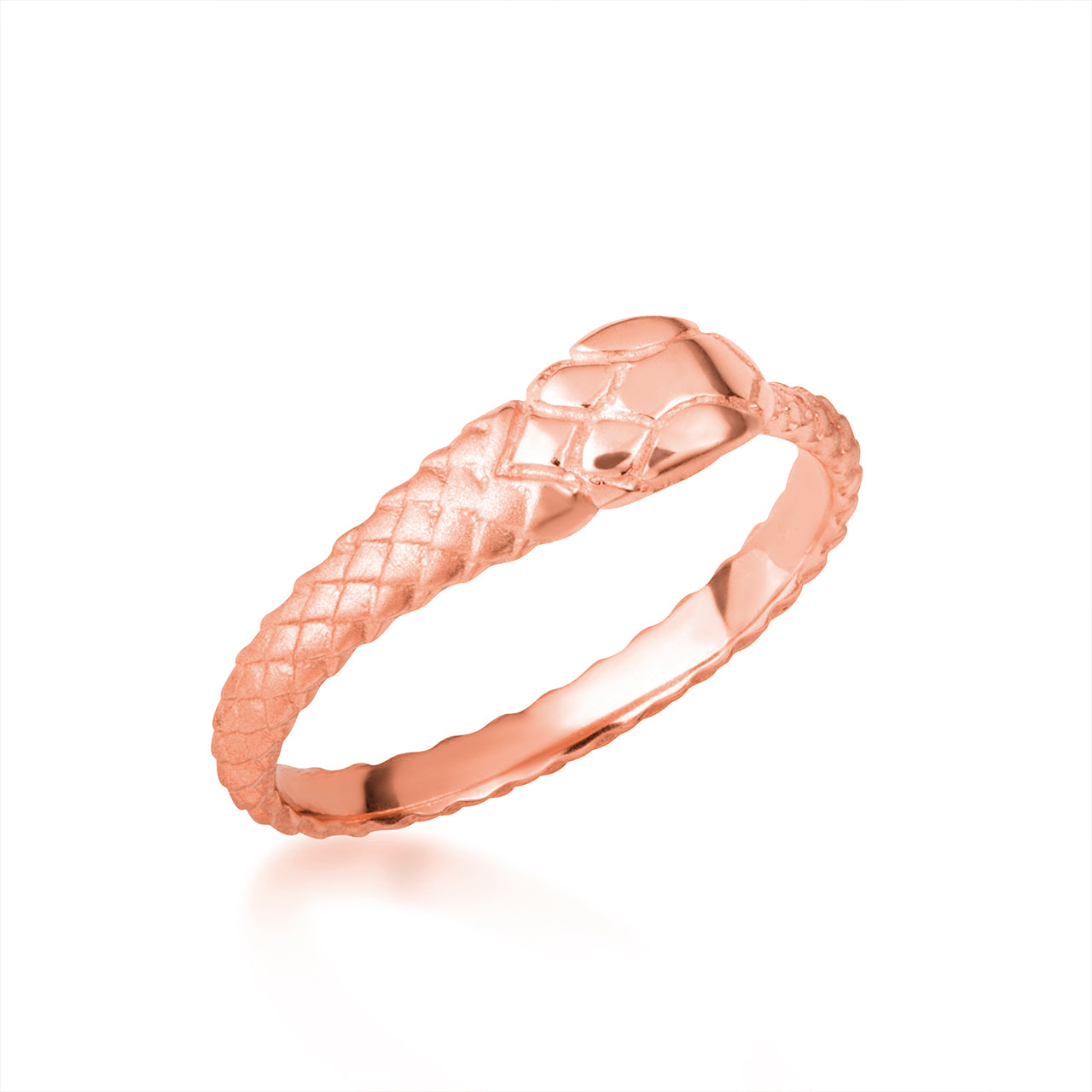 Gold Textured Ouroboros Serpent Snake Ring, view 4