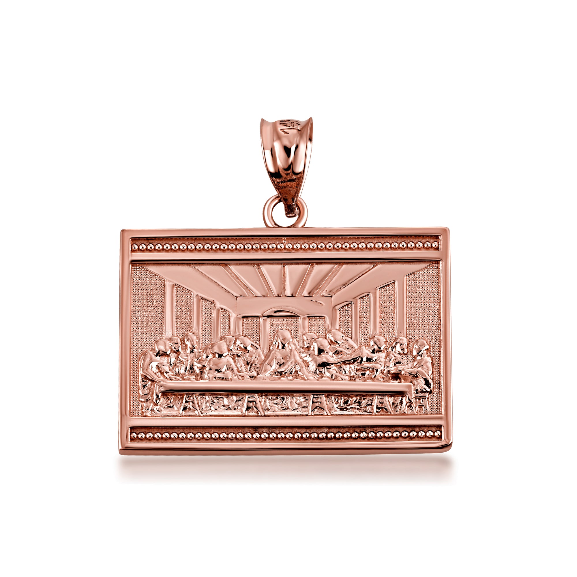 Gold The Last Supper Jesus Pendant Necklace, view 5
