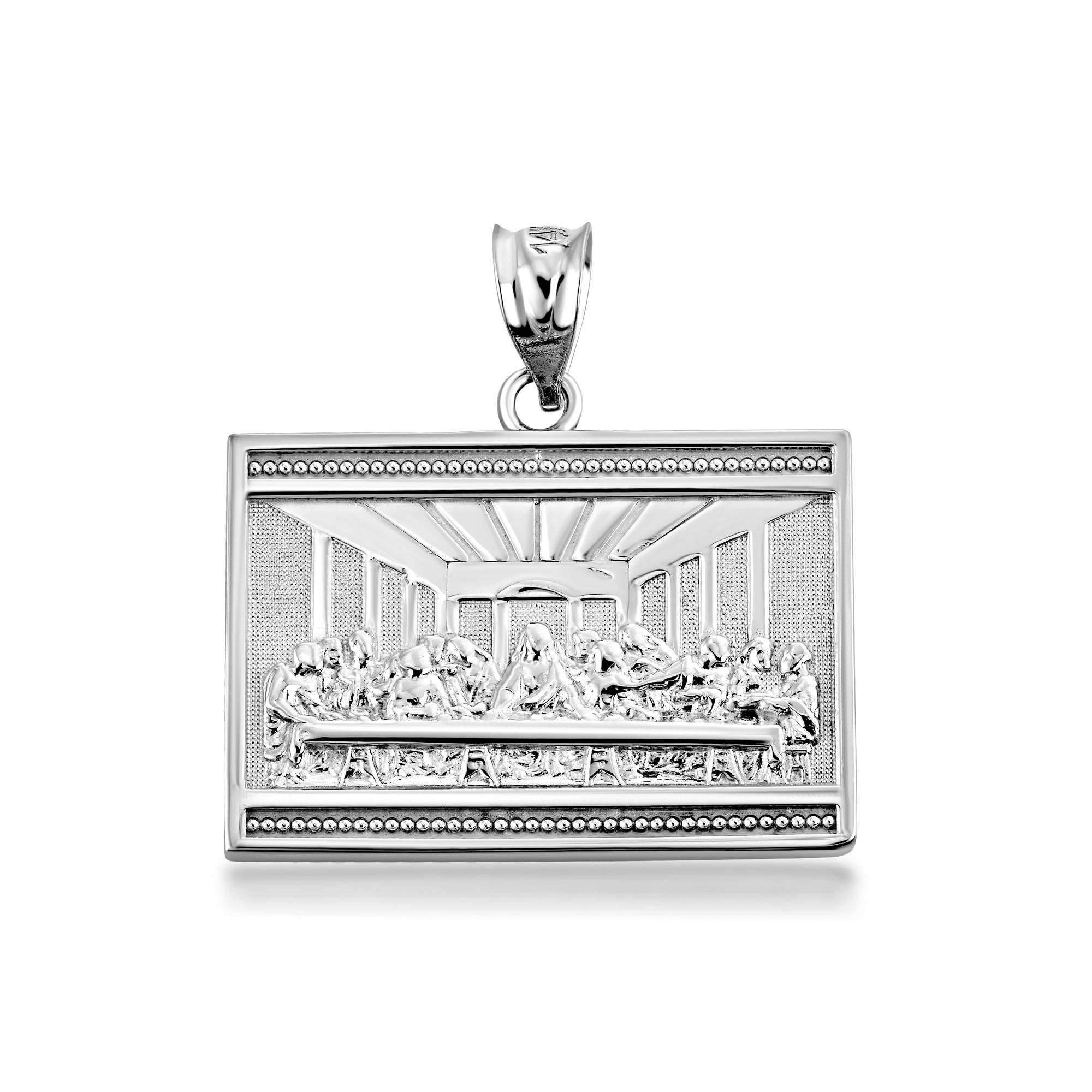 Gold The Last Supper Jesus Pendant Necklace, view 7