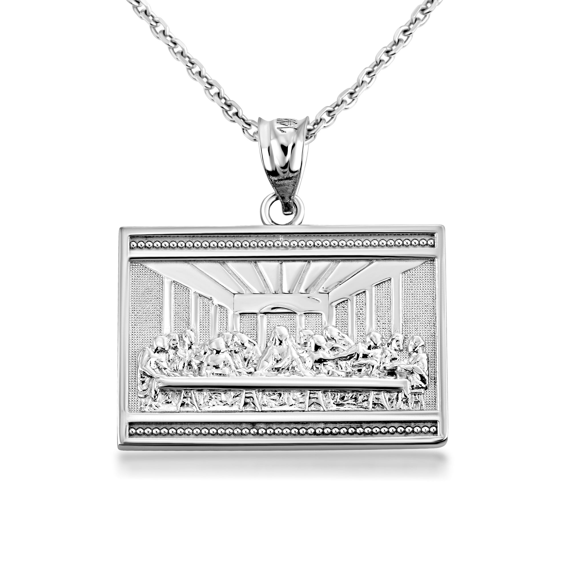 Gold The Last Supper Jesus Pendant Necklace, view 8
