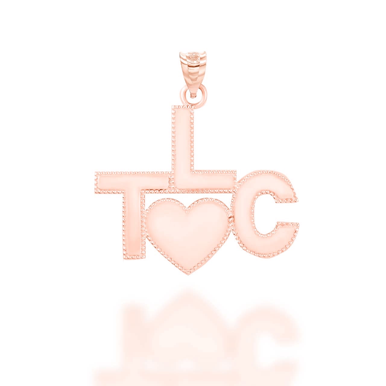 Gold TLC Heart Tender Loving Care Beaded Elvis Style Pendant Necklace, view 8