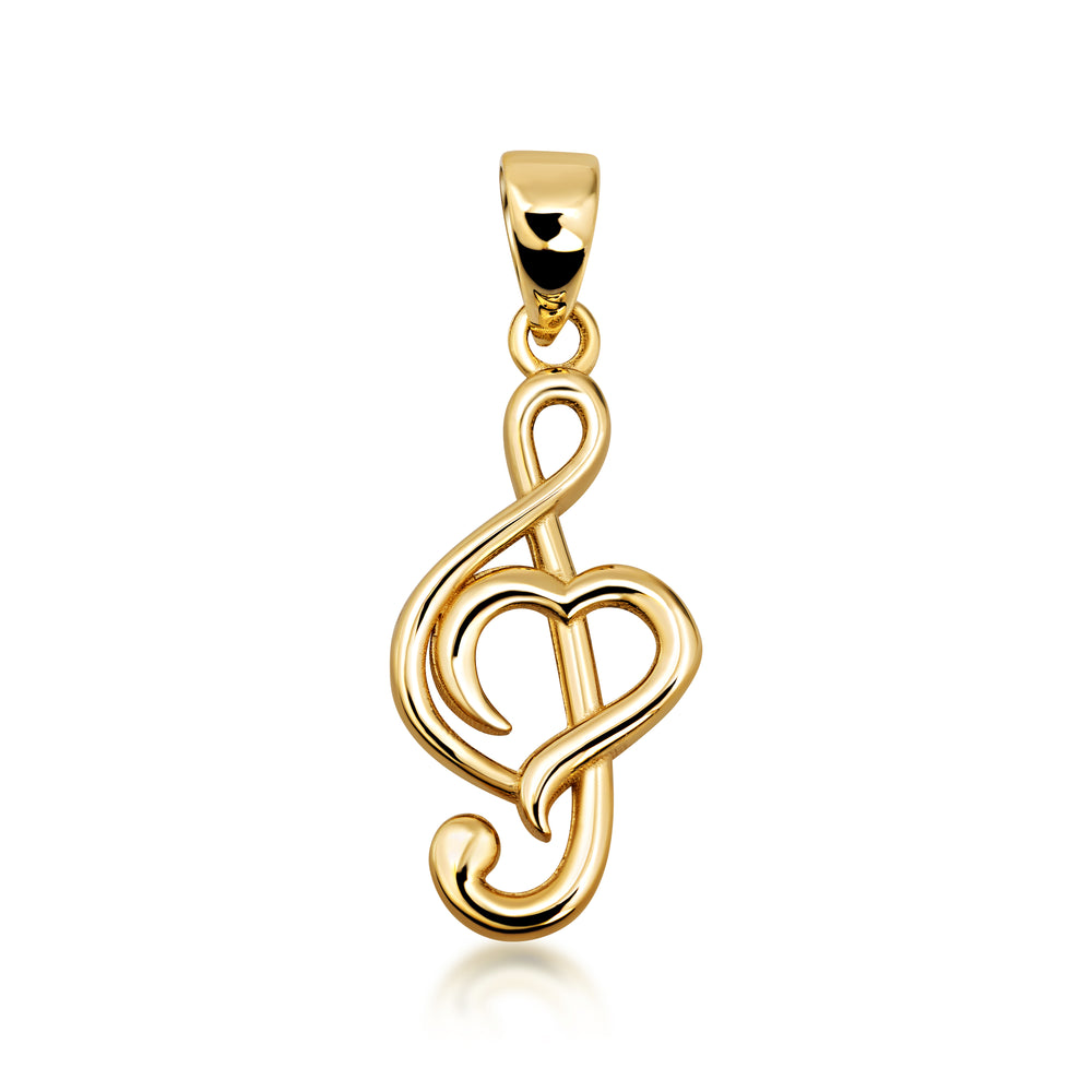 Gold Treble Clef Heart Necklace