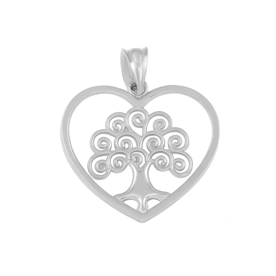 Gold Tree of Life Open Heart Filigree Pendant Necklace, view 4