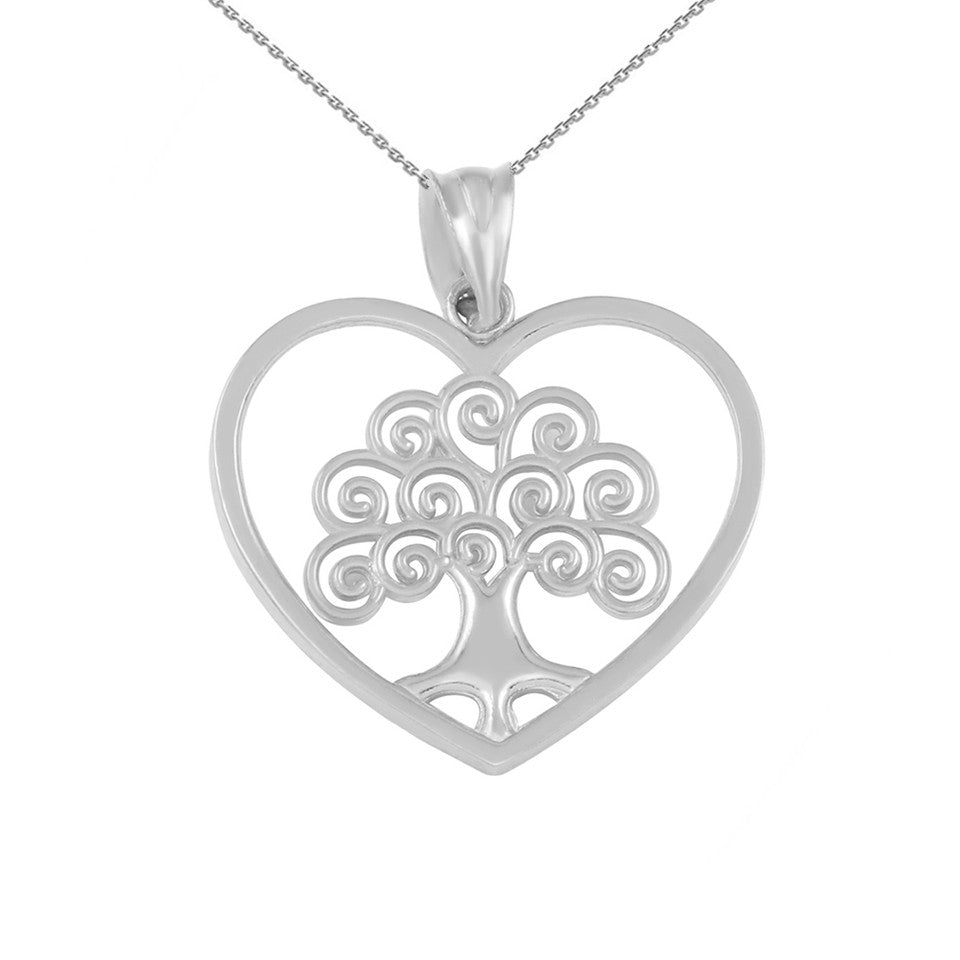 Gold Tree of Life Open Heart Filigree Pendant Necklace, view 7