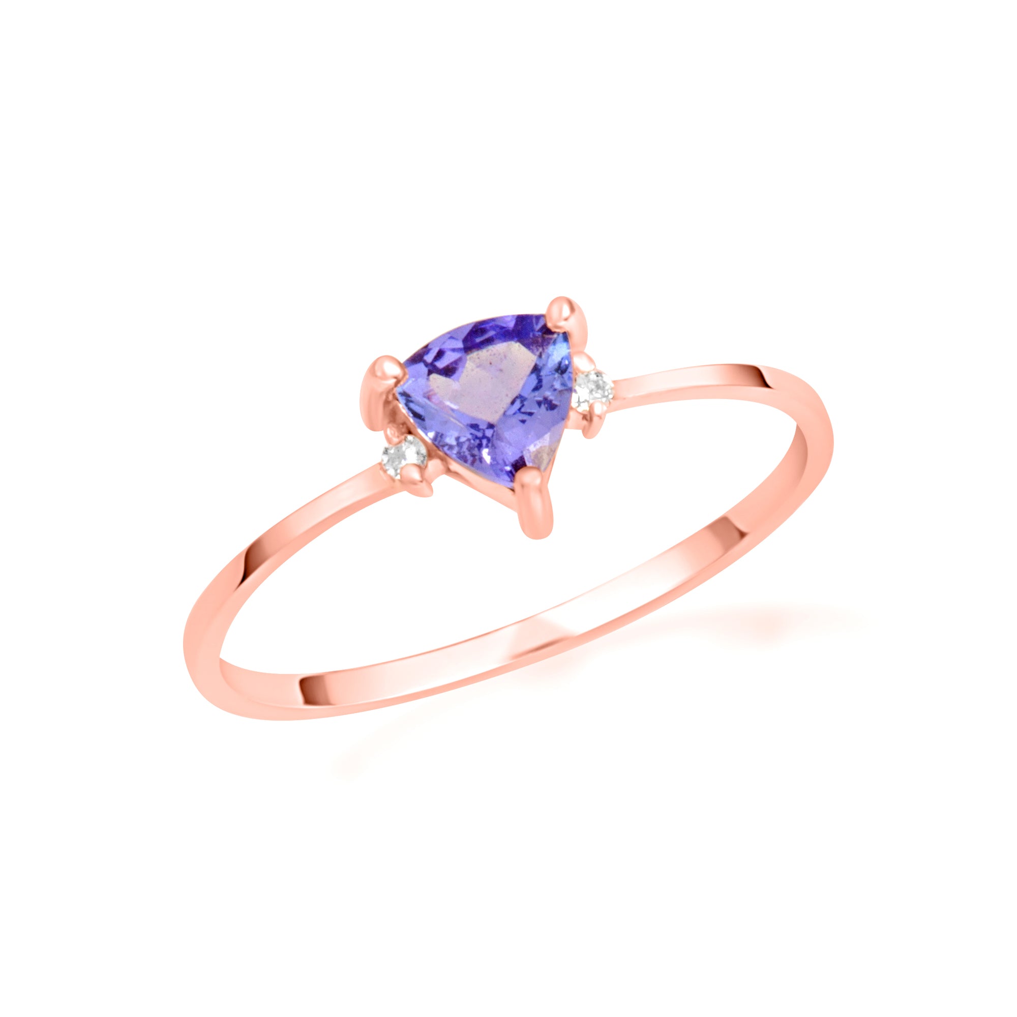 Gold Trillion Cut Tanzanite Gemstone Ring, view 5