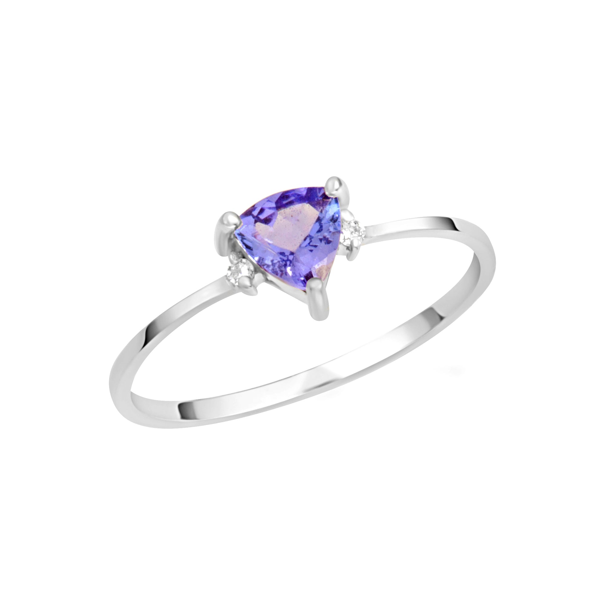 Gold Trillion Cut Tanzanite Gemstone Ring, view 6
