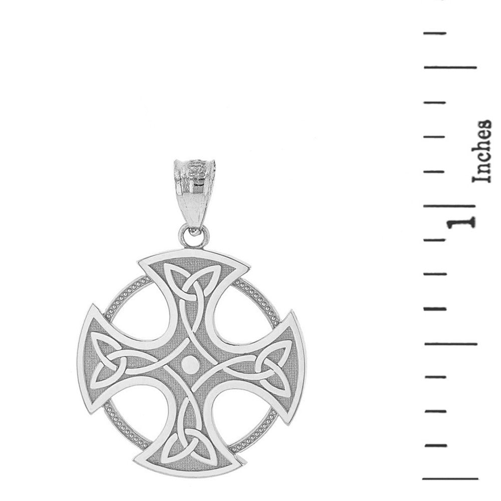 Gold Trinity Knot Celtic Cross Pendant Necklace, view 5