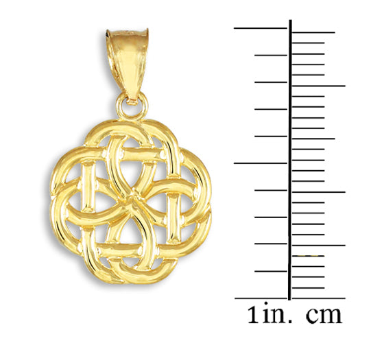 Gold Trinity Knot Charm Pendant Necklace, view 3