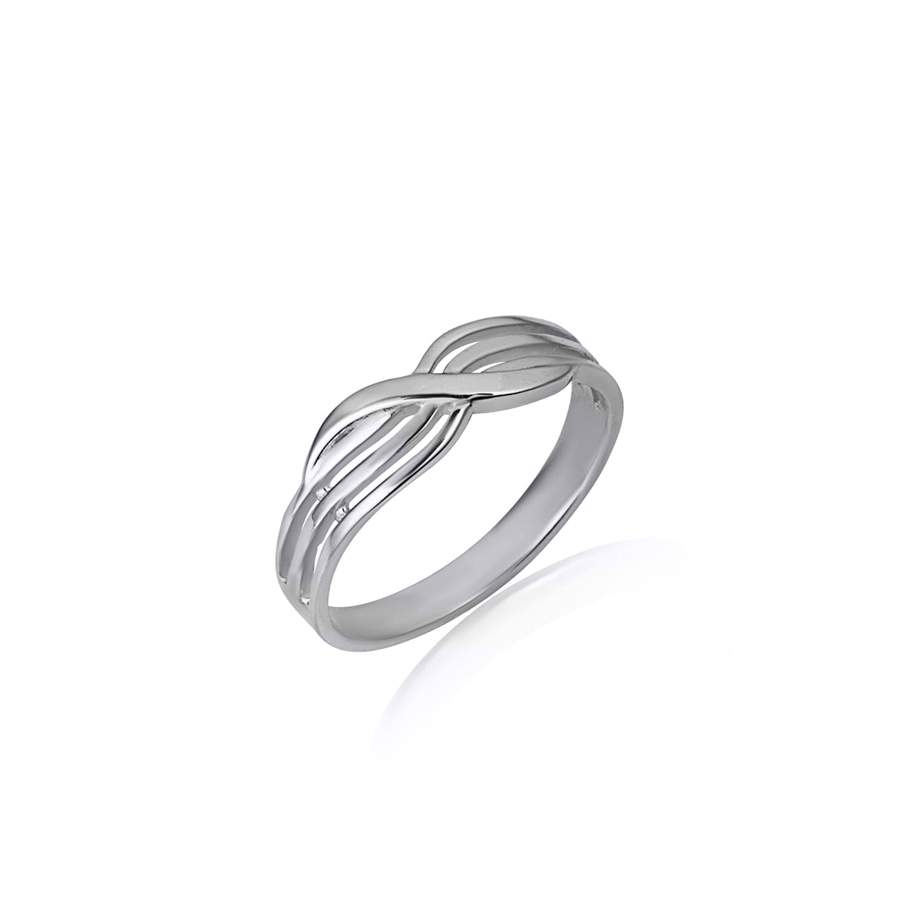 Gold Triple Crossover Band Ring, view 4
