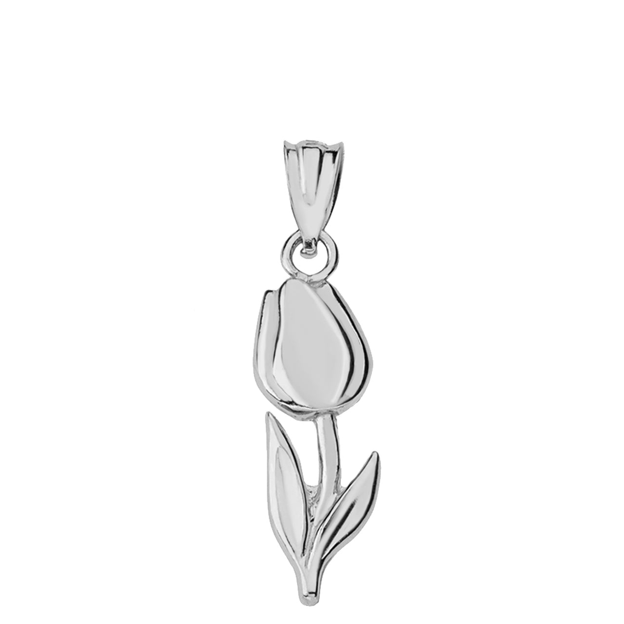 Gold Tulip Flower Pendant Necklace, view 7