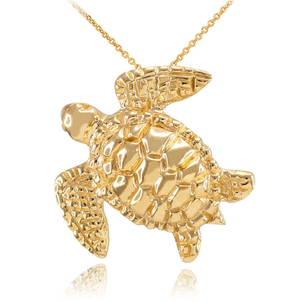 Gold Turtle Pendant Necklace
