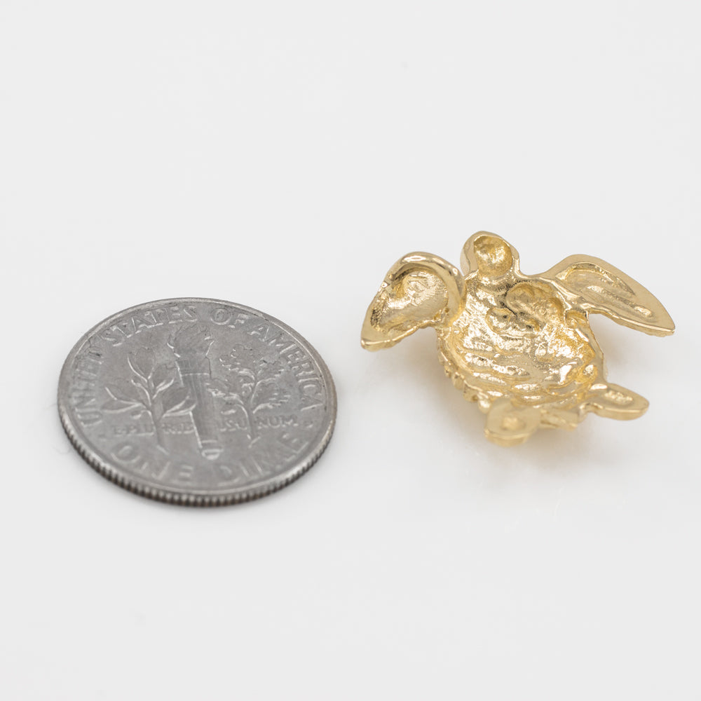Gold Turtle Pendant Necklace, view 2