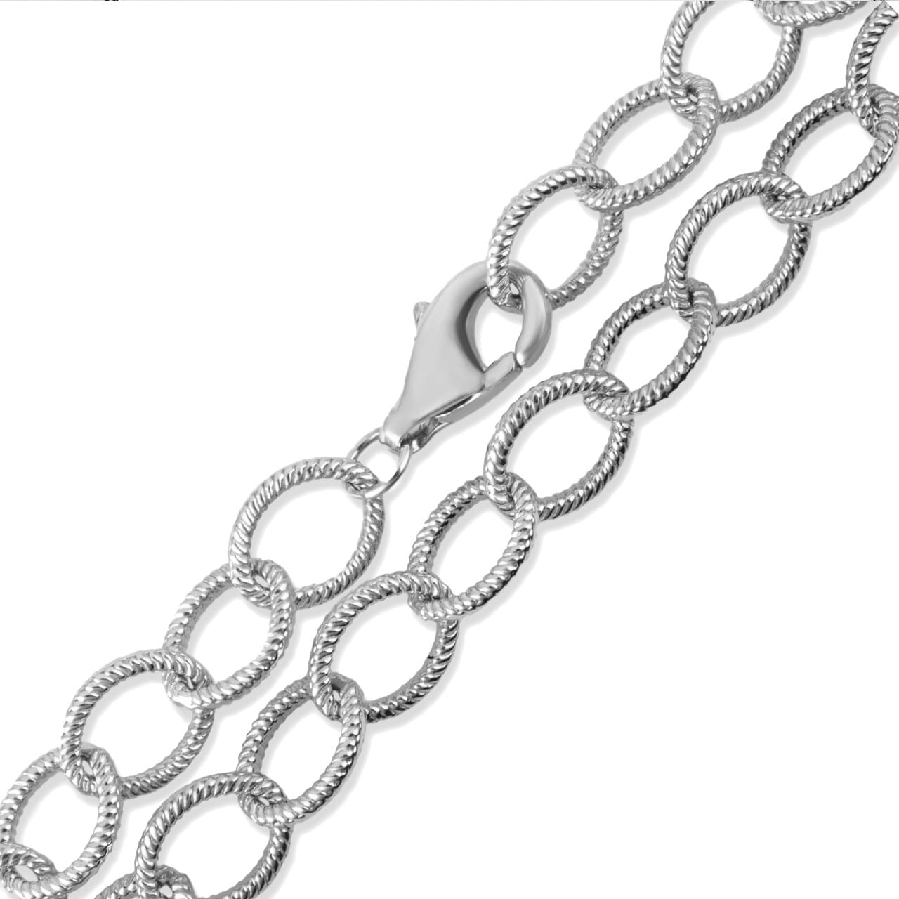 Gold Twisted Oval Rope Chain Link Bracelet, view 5