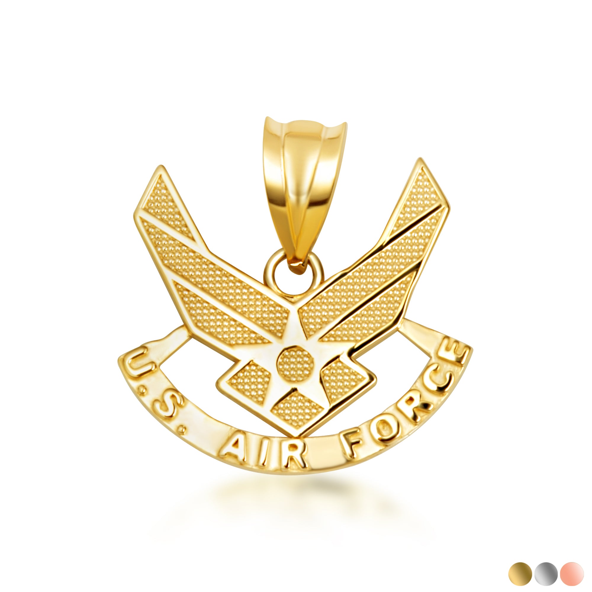Gold United States Air Force Emblem Officially Licensed Pendant Necklace