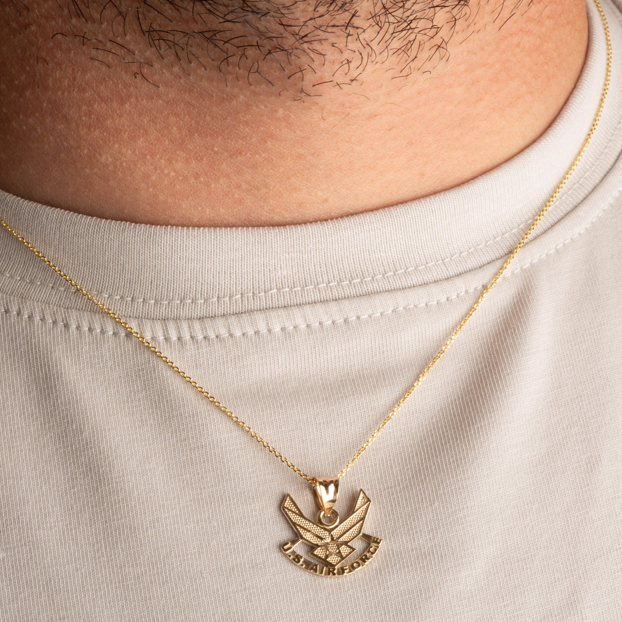 Gold United States Air Force Emblem Officially Licensed Pendant Necklace, view 2