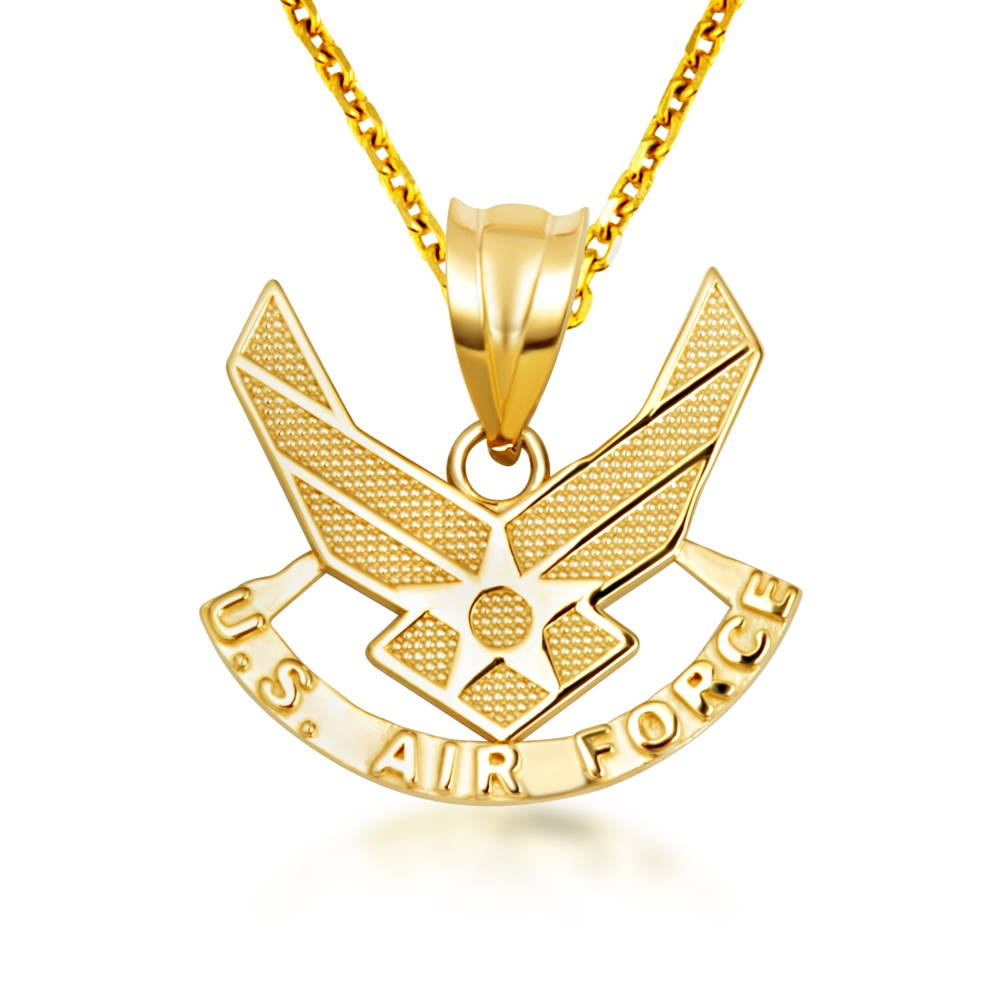 Gold United States Air Force Emblem Officially Licensed Pendant Necklace, view 4