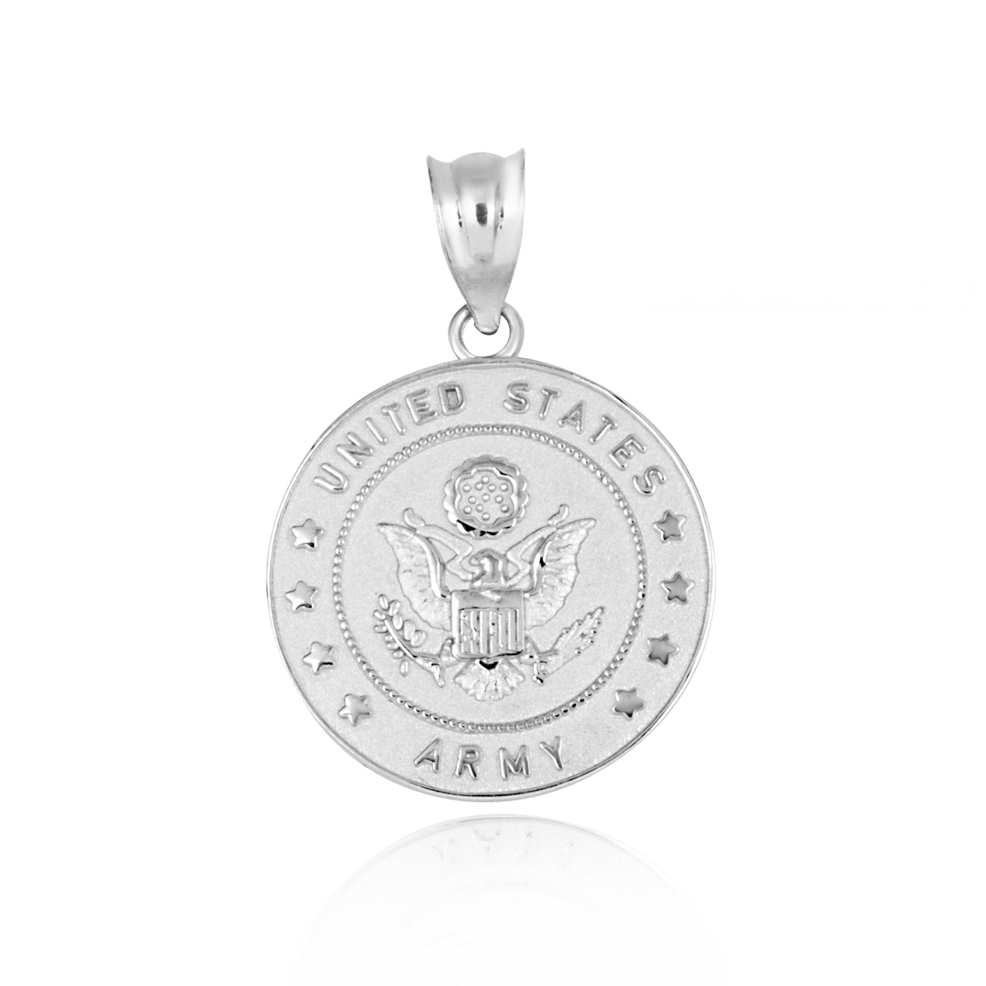Gold United States Army Officially Licensed Eagle Emblem Medallion Pendant Necklace, view 8