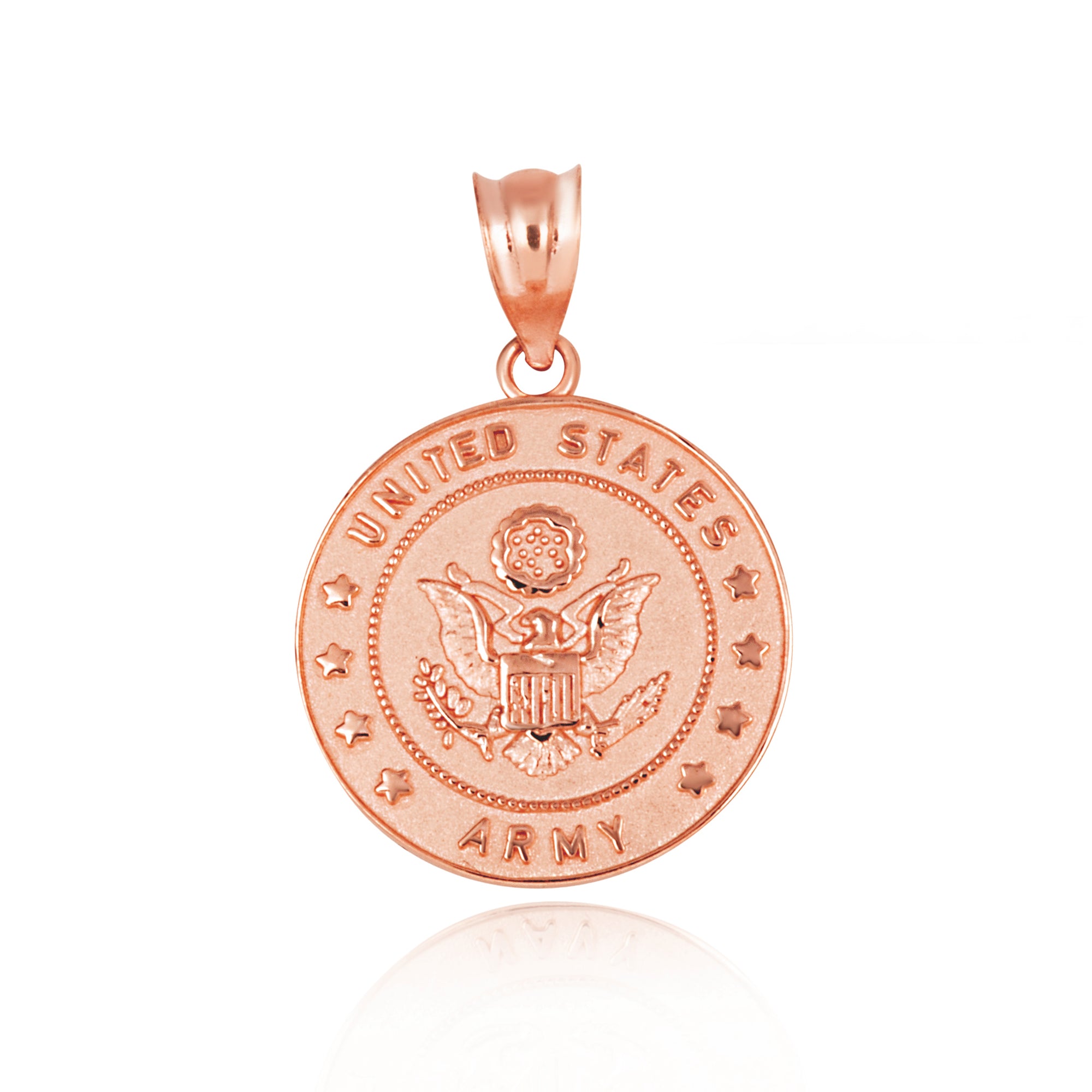 Gold United States Army Officially Licensed Eagle Emblem Medallion Pendant Necklace, view 10