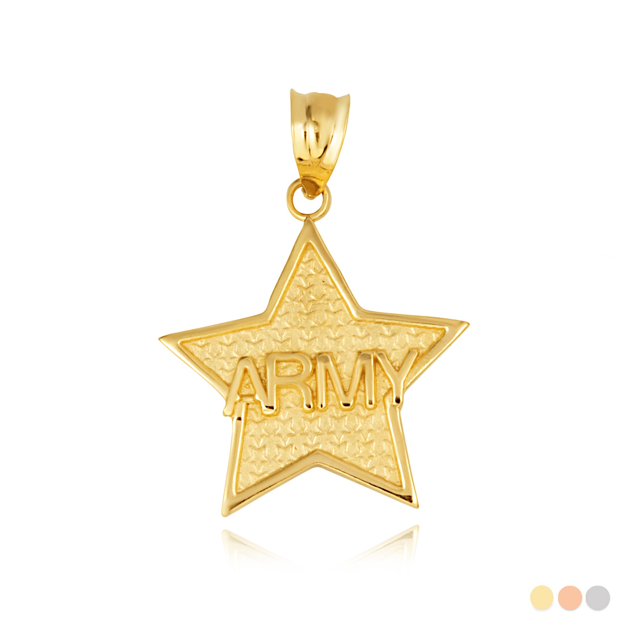 Gold United States Army Officially Licensed Star Pendant Necklace