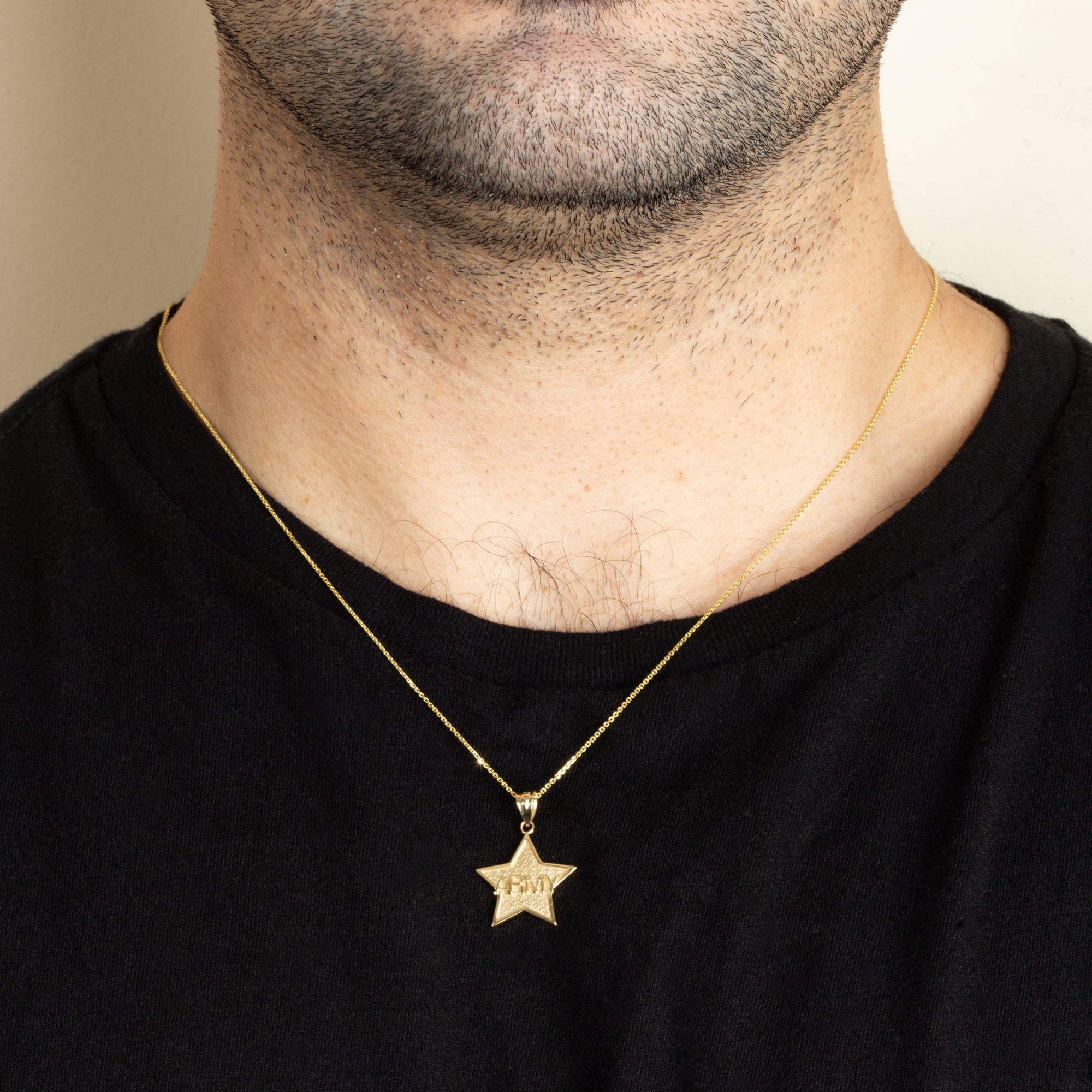Gold United States Army Officially Licensed Star Pendant Necklace, view 2