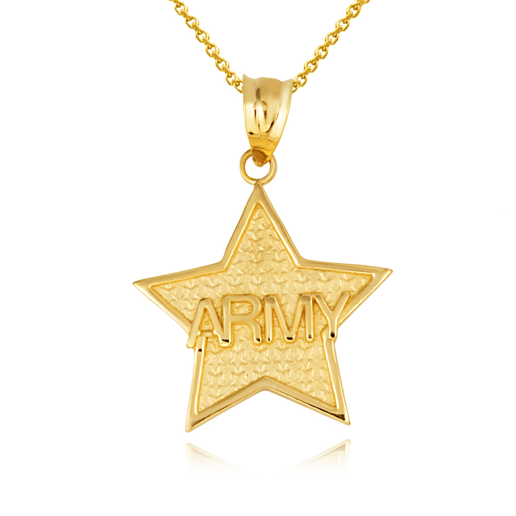 Gold United States Army Officially Licensed Star Pendant Necklace, view 5