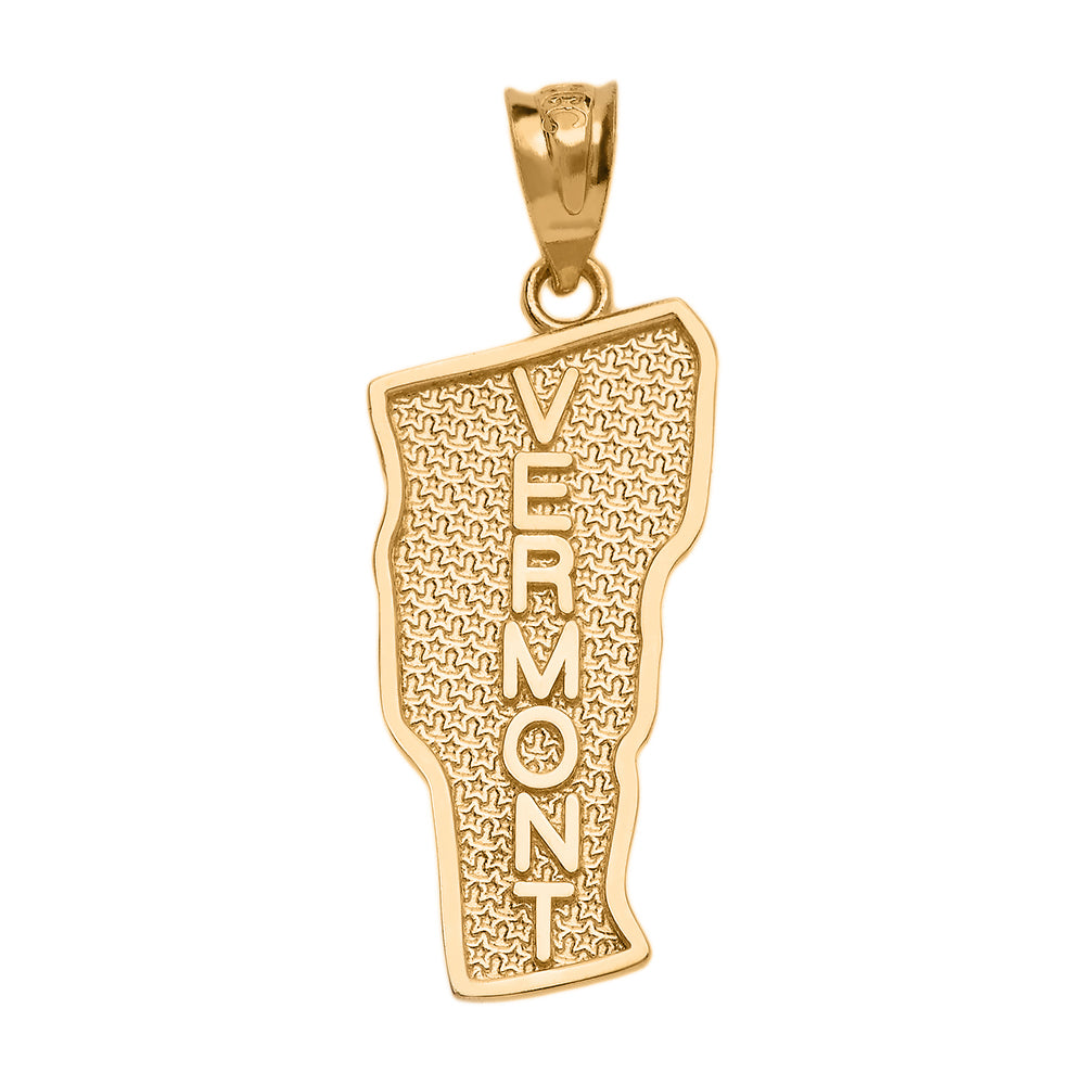 Gold Vermont State Map Pendant Necklace, view 4