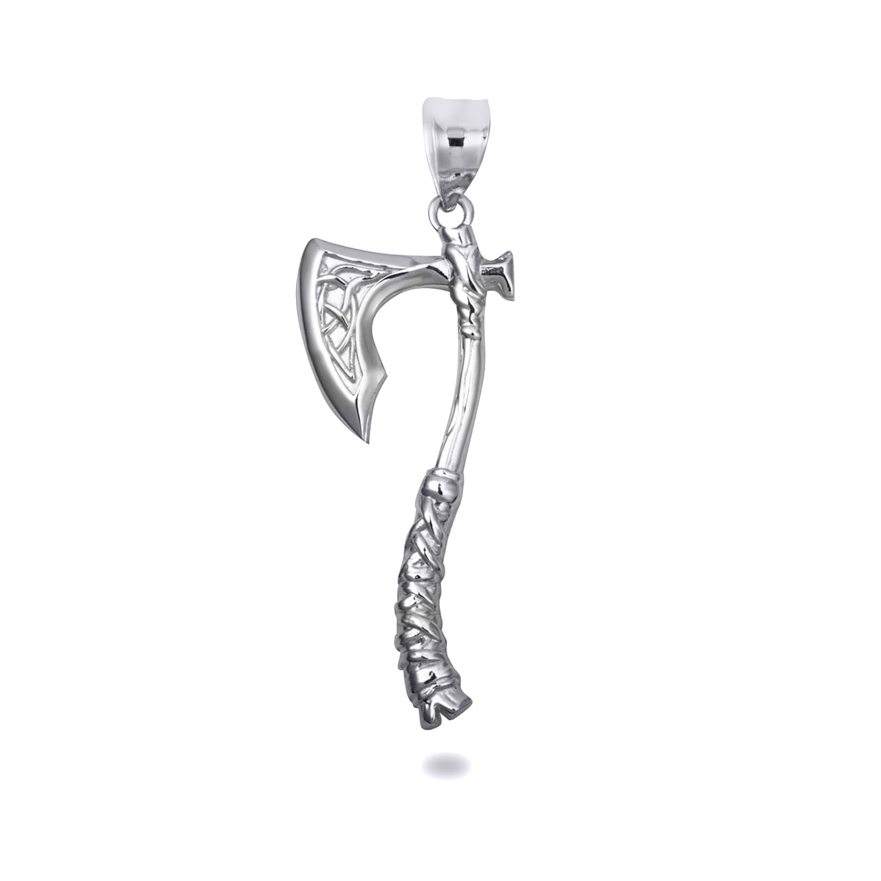 Gold Viking Norse Battle Axe Pendant Necklace, view 5