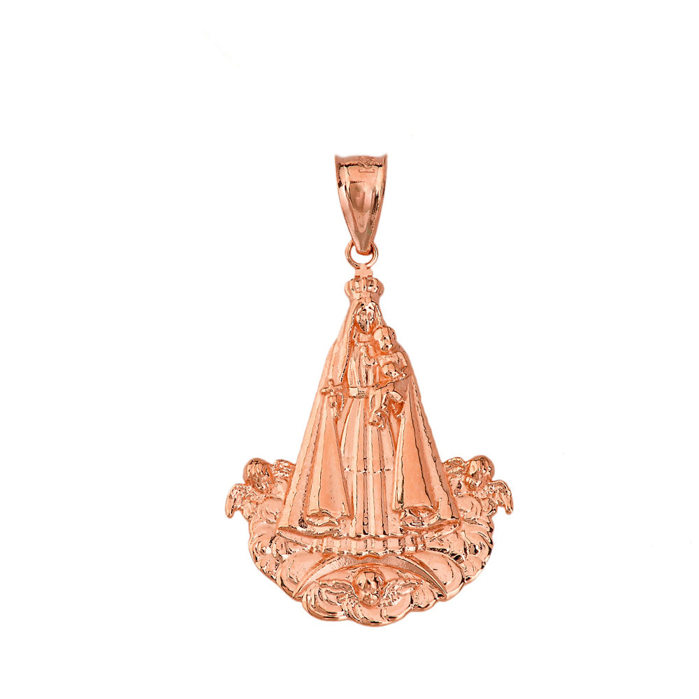 Gold Virgen del Cobre (Medium) Pendant Necklace, view 4