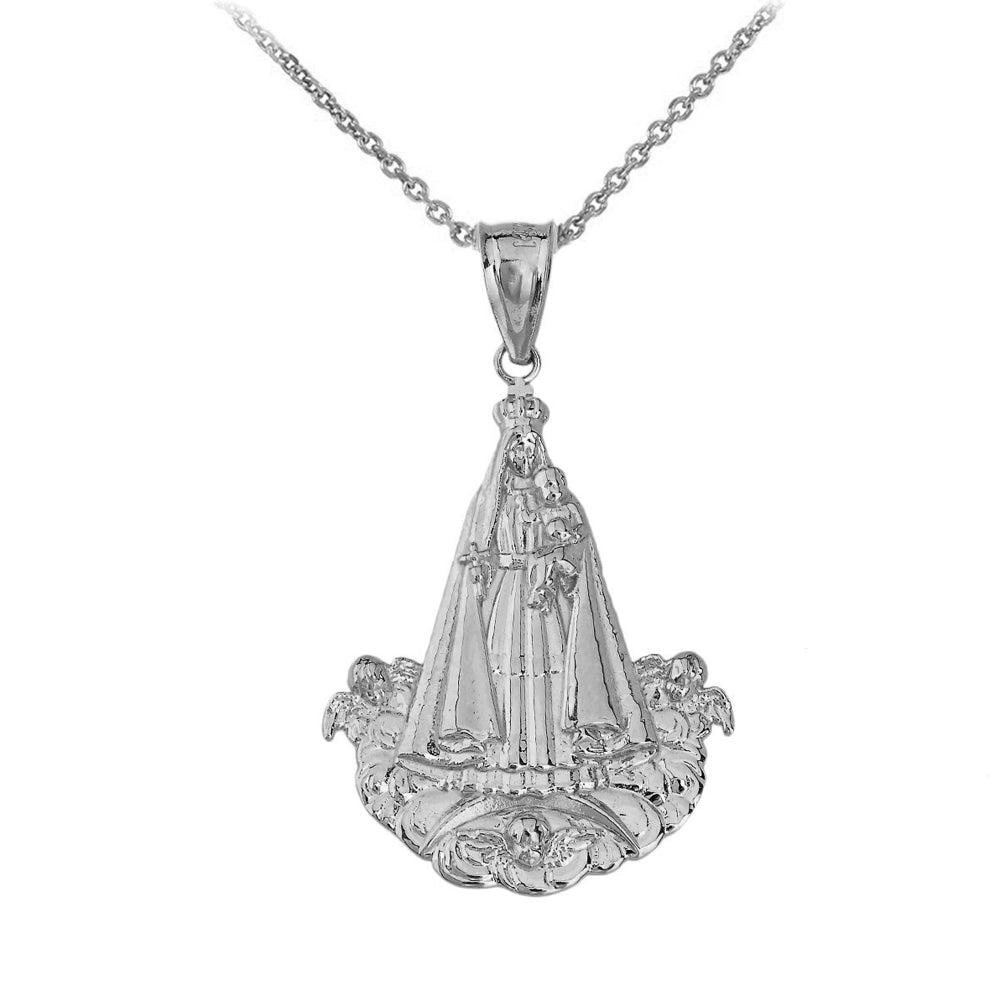 Gold Virgen del Cobre (Medium) Pendant Necklace, view 5