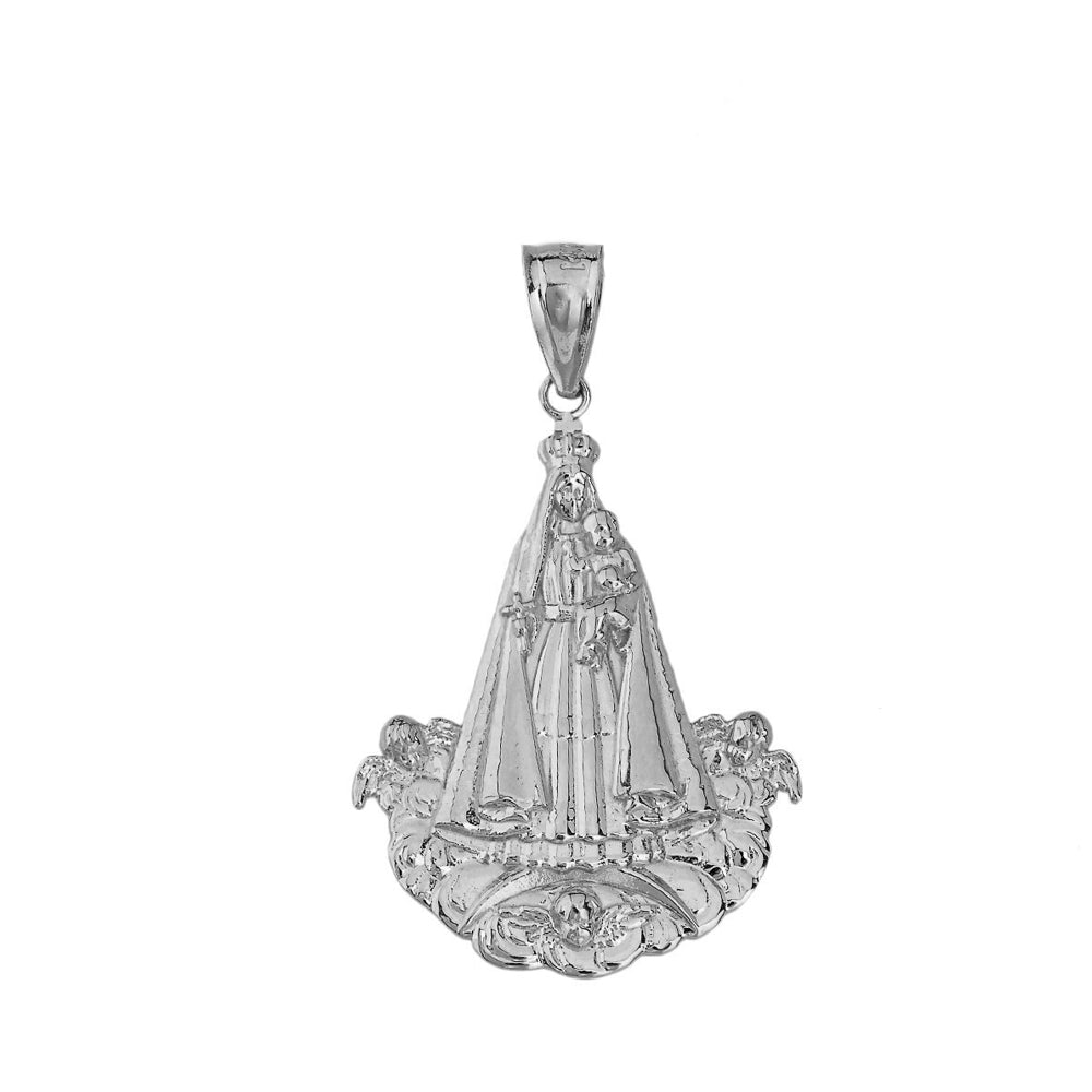 Gold Virgen del Cobre (Medium) Pendant Necklace, view 6