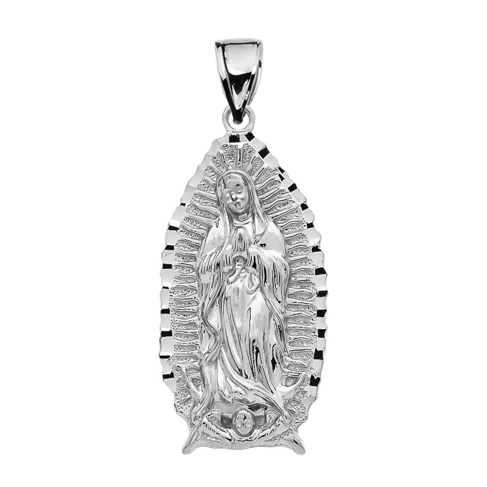 Gold Virgin Mary Pendant Guadalupe Necklace, view 7