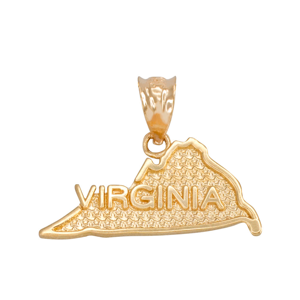Gold Virginia State Map Pendant Necklace, view 4