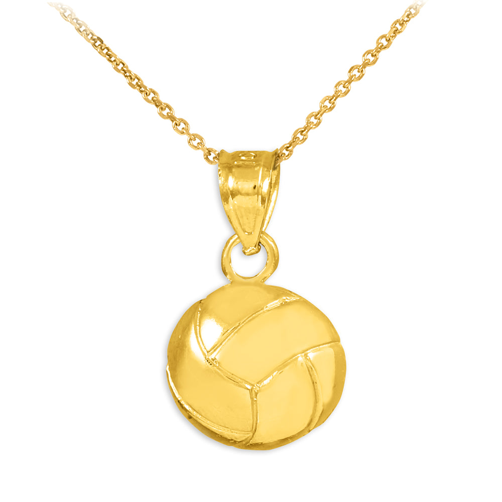 Gold Volleyball Charm Sports Pendant Necklace