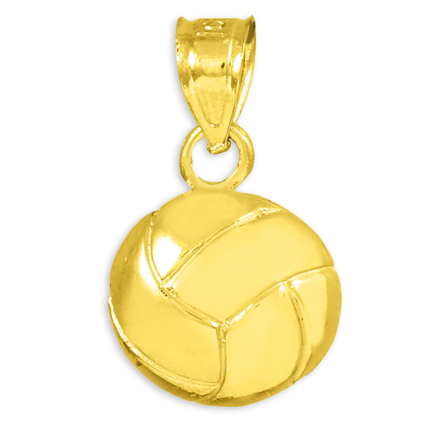 Gold Volleyball Charm Sports Pendant Necklace, view 2