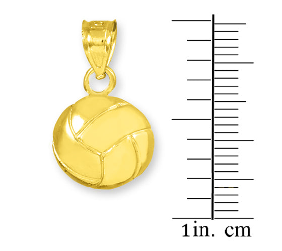 Gold Volleyball Charm Sports Pendant Necklace, view 3