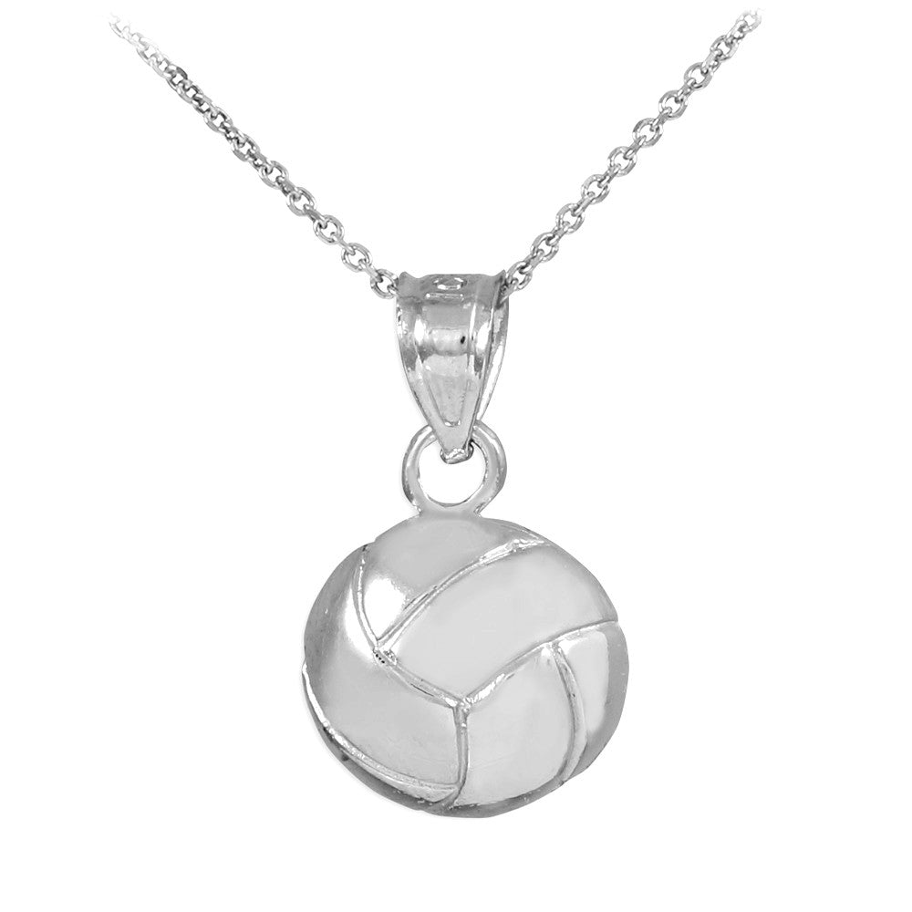 Gold Volleyball Charm Sports Pendant Necklace, view 4