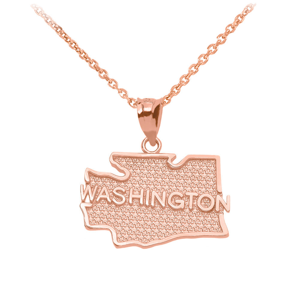 Gold Washington State Map Pendant Necklace, view 2