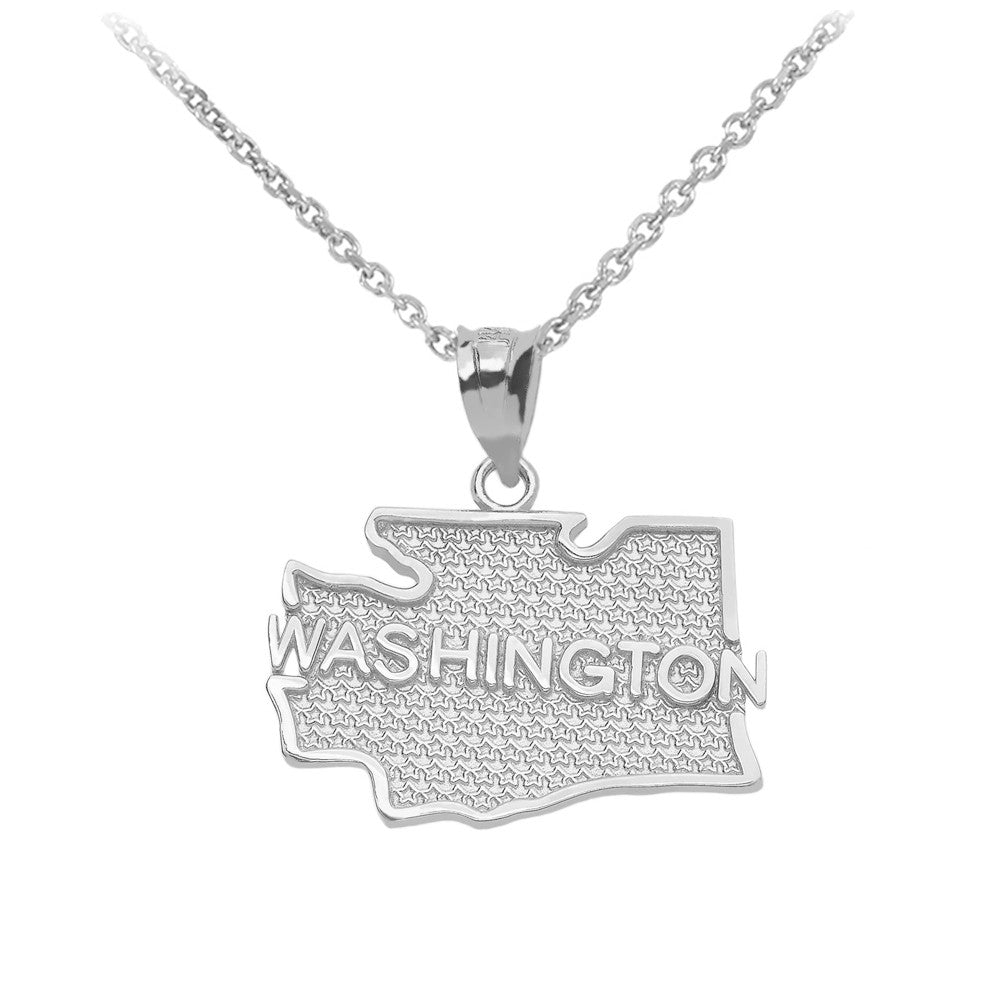 Gold Washington State Map Pendant Necklace, view 3