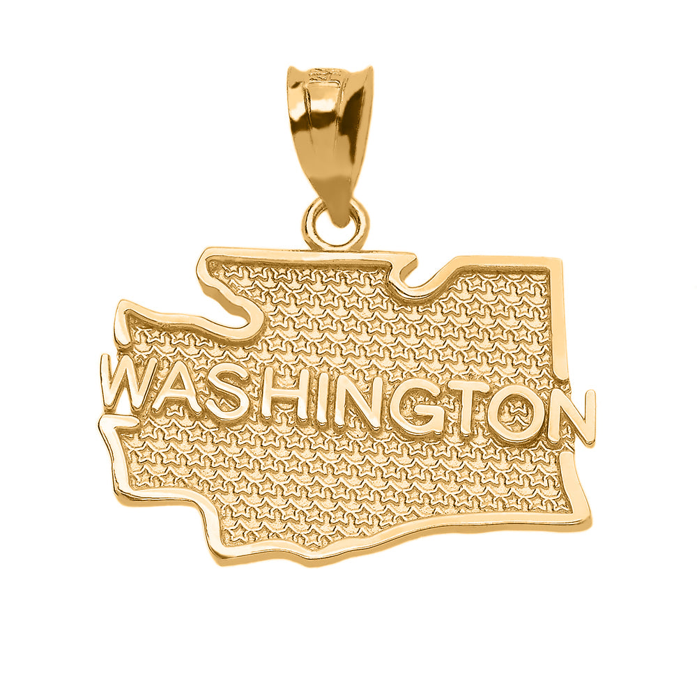 Gold Washington State Map Pendant Necklace, view 4