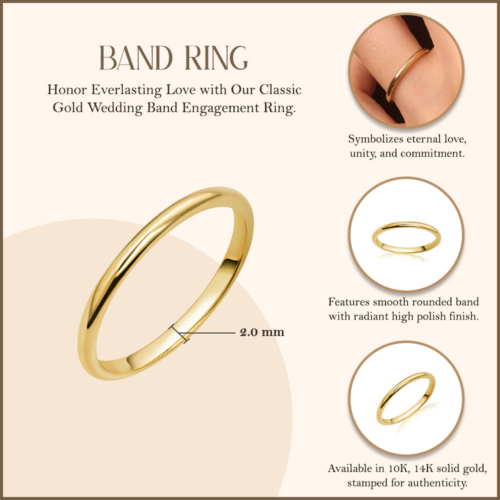Gold Wedding Band Engagement Ring, view 3